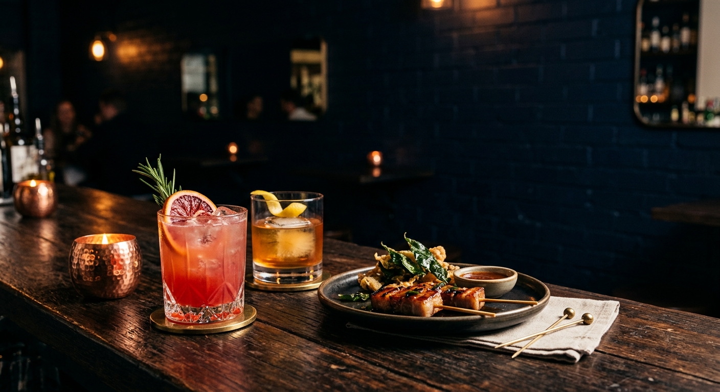 Cocktails served at the bar